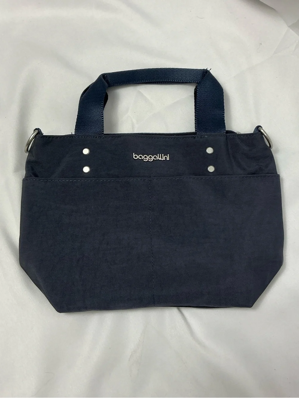 Baggallini Navy Compact Tote with Top Handles - Picture 2 of 6